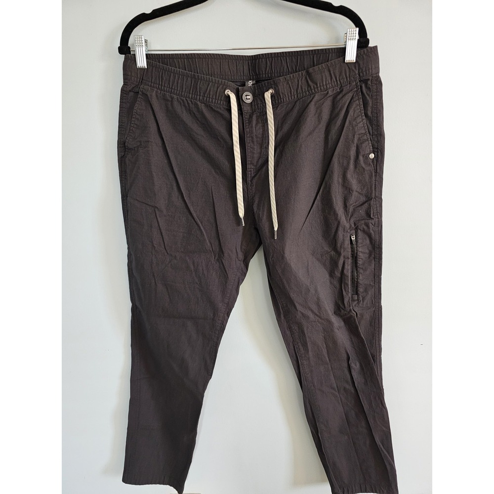 Vuori Ripstop Climber Pants Mens Extra Large Gray Elastic Waist Zip Pockets V412
